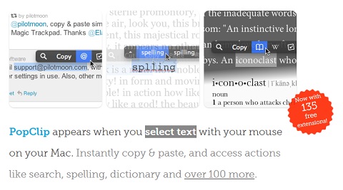 Popclip brings iOS functionality to your Mac