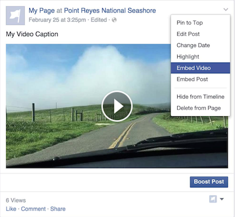 embeddable facebook video