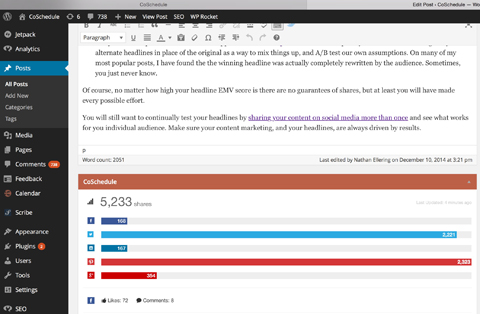 coschedule social shares