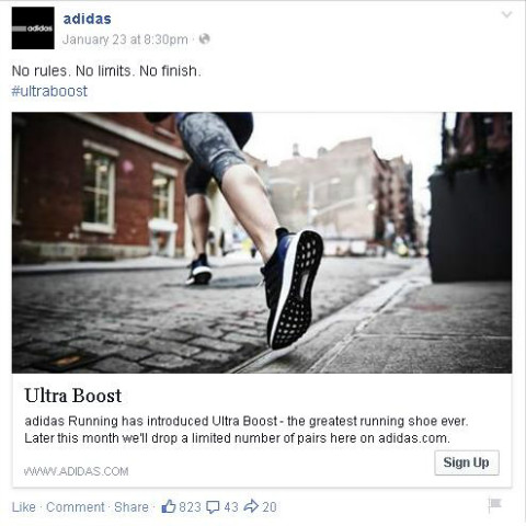 adidas facebook post