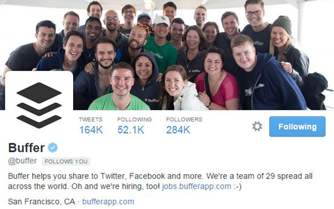 buffer twitter account