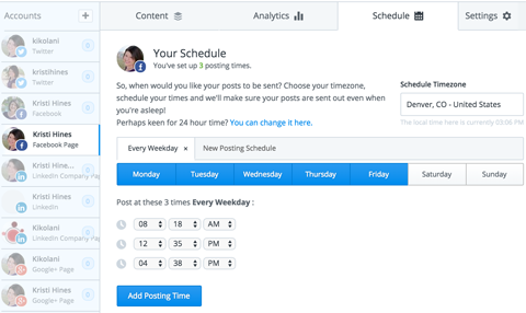 buffer scheduling set up