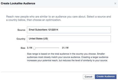 facebook lookalike audience