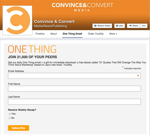 convince & convert custom tab