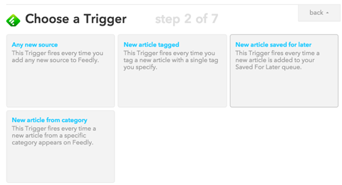 choosing a trigger in ifttt