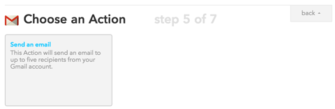 send an email action in ifttt
