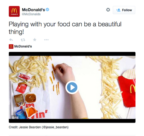 mcdonalds twitter video product promo