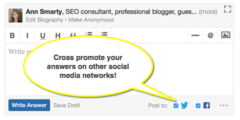 cross promote answers on quora