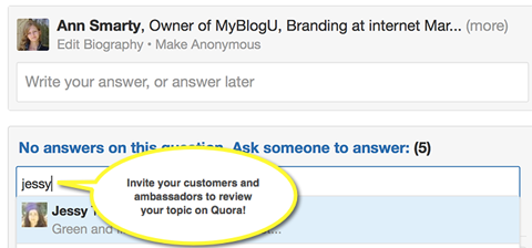 invite topic reviews on quora
