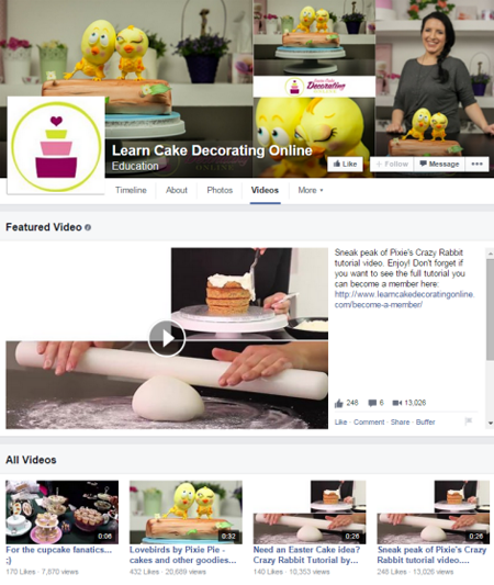 learn cake decorating online facebook videos