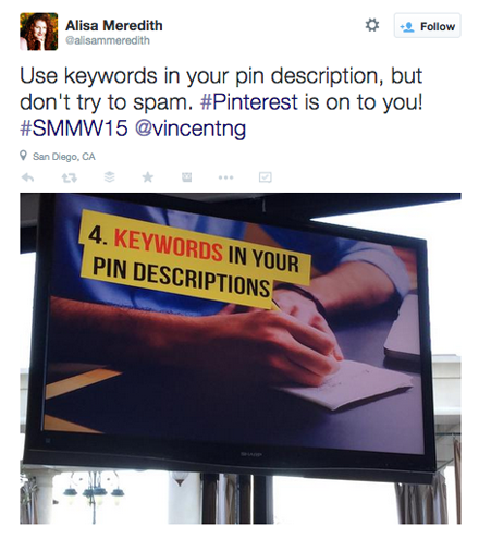 tweet from vincent ng smmw15 presentation