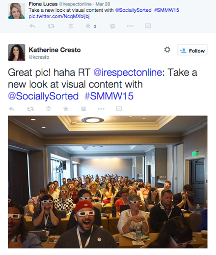 tweeted pic of attendees from donna mortiz smmw15 presentation