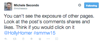 tweet from holly homer smmw15 presentation