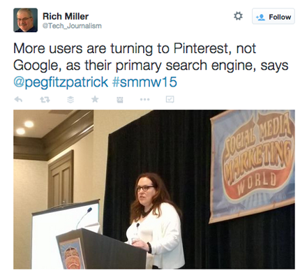 tweet from peg fitzpatrick smmw15 presentation