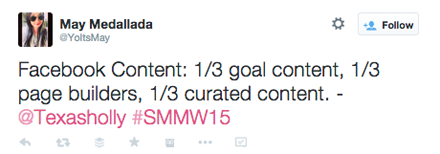 tweet from holly homer smmw15 presentation