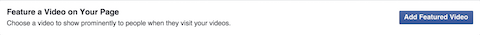 add a featured video on facebook option