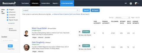 buzzsumo search results