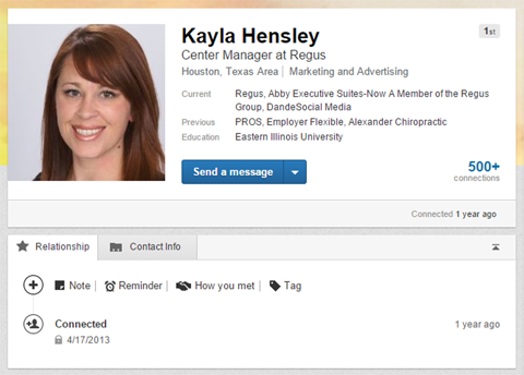 linkedin relationship tab