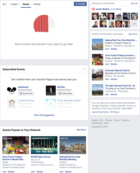 facebook events tab