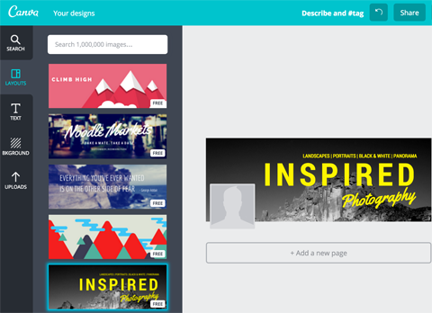 facebook page cover image template on canva