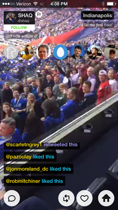 livestream view on meerkat