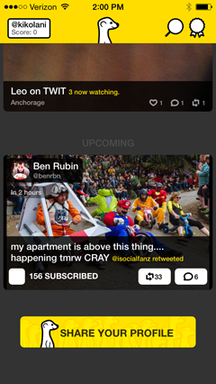 upcoming broadcasts on meerkat