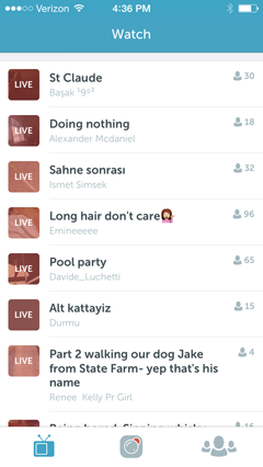 live broadcasts on periscope