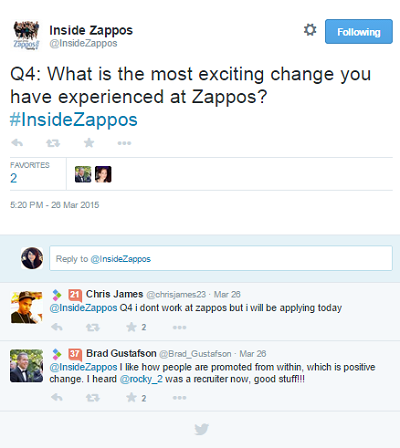zappos #insidezappos tweet chat