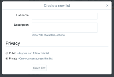 twitter list creating