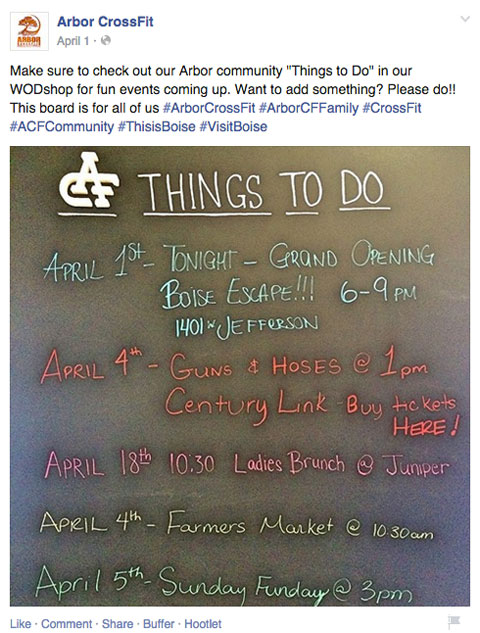 arbor crossfit location mention facebook update