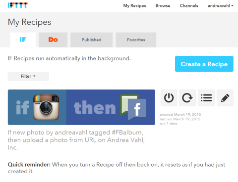 ifttt recipe