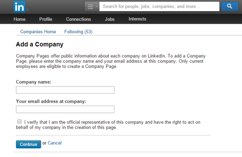 adding company page details