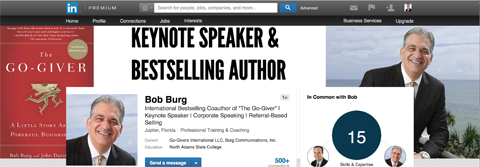 bob burg linkedin background