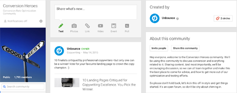 features google+ community creator