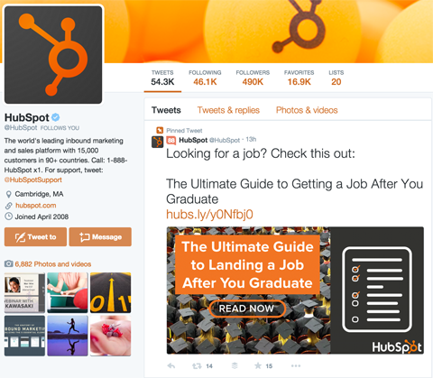 hubspot pinned post