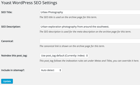 yoast wordpress seo settings