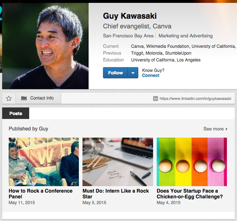 guy kawasaki on linkedin publisher