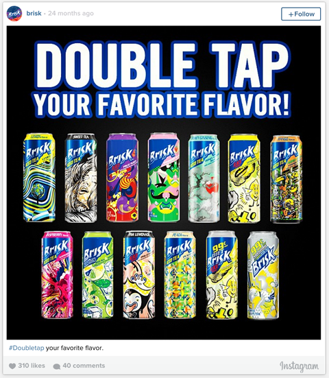 brisk double tap instagram