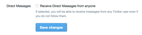 twitter direct message optin