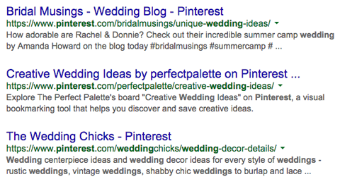 pinterest profiles in google search results