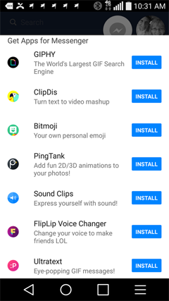 add feature apps to facebook messenger