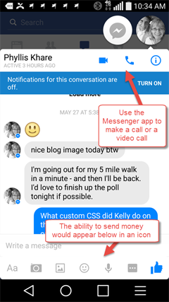 make voice or video calls from facebook