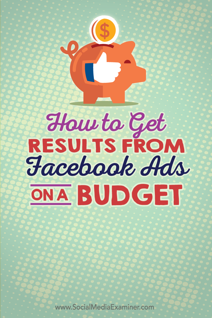 how to get results from facebook ads on a budget