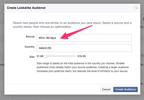 creating facebook lookalike audience