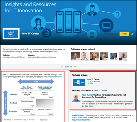 intel it center linkedin showcase page