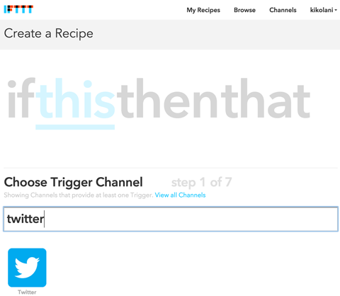 creating ifttt trigger