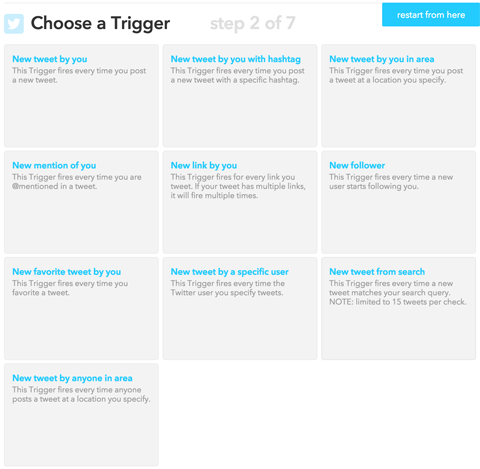 choosing an ifttt trigger