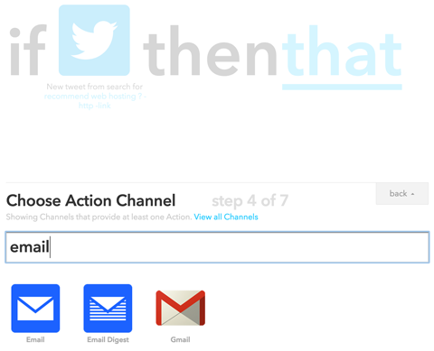 choose an ifttt action channel