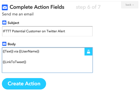 completing an ifttt action channel