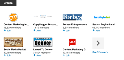 linkedin groups section